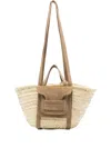 Pierre Hardy Raffia Suede-details Tote Bag In Neutral