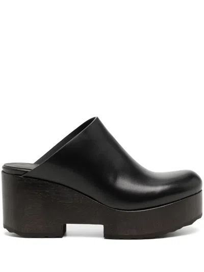 Pierre Hardy Sabot Wooden Platform Mules In Black