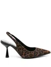 Pierre Hardy Leopard-print Suede Slingback Pumps In Brown