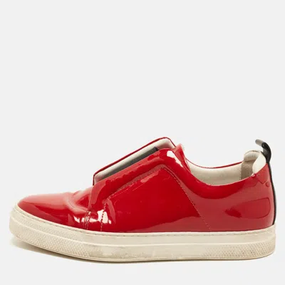 Pre-owned Pierre Hardy Size 37 Red Patent Leather Slip On Sneakers