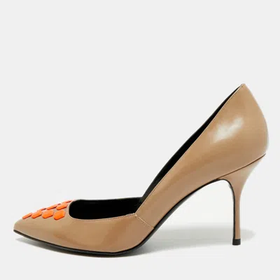 Pre-owned Pierre Hardy Size 37.5 Brown Leather Pointed Toe Pumps