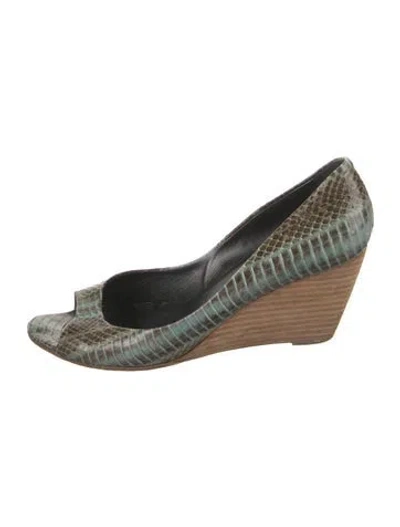 Pre-owned Pierre Hardy Snakeskin Animal Print Espadrilles In Blue