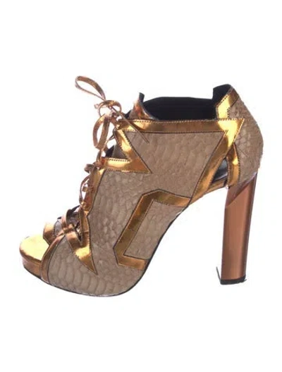 Pre-owned Pierre Hardy Snakeskin Animal Print Pumps In Neutral