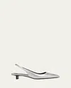 Pierre Hardy Stella Metallic Leather Slingback Pumps In Silver