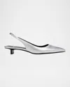 Pierre Hardy Stella Metallic Leather Slingback Pumps In Silver