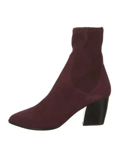 Pre-owned Pierre Hardy Stretch Suede Sock Boots W/ Tags In Burgundy