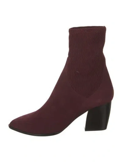 Pre-owned Pierre Hardy Stretch Suede Sock Boots W/ Tags In Burgundy