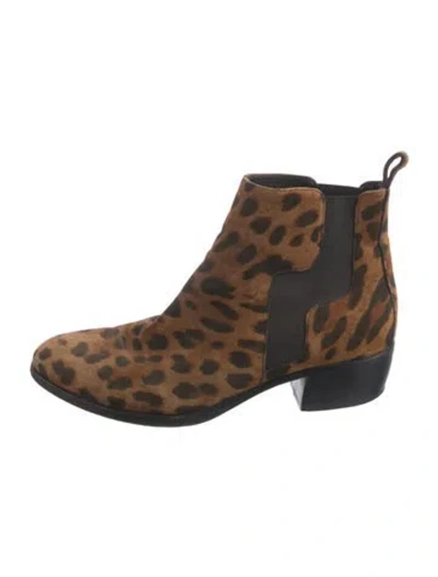 Pre-owned Pierre Hardy Suede Animal Print Chelsea Boots In Brown