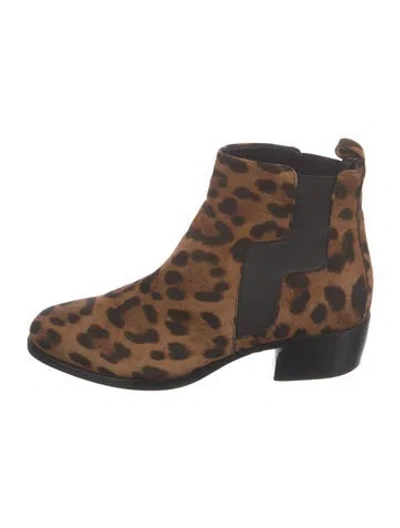 Pre-owned Pierre Hardy Suede Animal Print Chelsea Boots In Neutrals