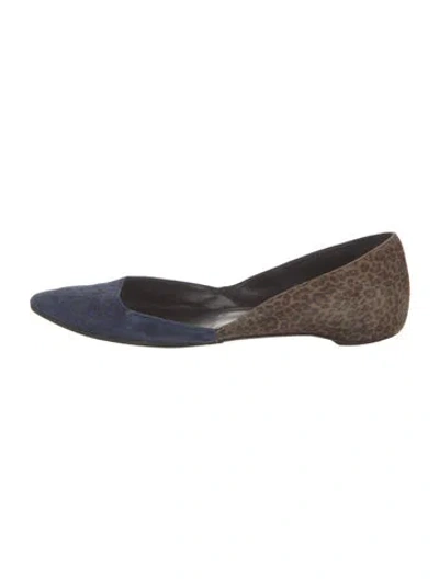 Pre-owned Pierre Hardy Suede Animal Print Flats In Blue