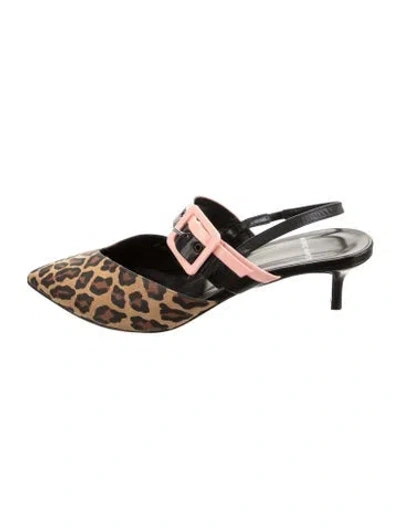 Pre-owned Pierre Hardy Suede Animal Print Mules In Black