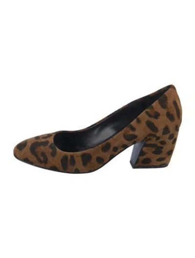 Pre-owned Pierre Hardy Suede Animal Print Pumps In Brown