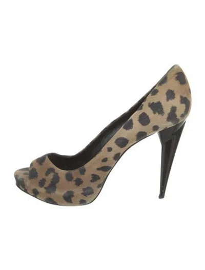 Pre-owned Pierre Hardy Suede Animal Print Pumps In Neutral