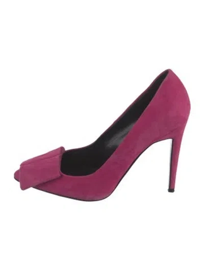 Pre-owned Pierre Hardy Suede Bow Accents Pumps In Pink