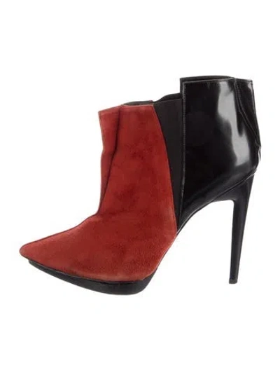 Pre-owned Pierre Hardy Suede Colorblock Pattern Boots In Orange