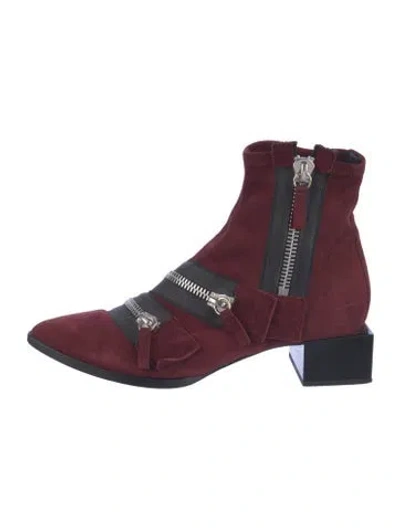 Pre-owned Pierre Hardy Suede Colorblock Pattern Chelsea Boots In Burgundy