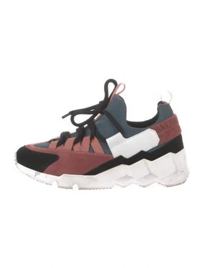 Pre-owned Pierre Hardy Suede Colorblock Pattern Chunky Sneakers In Blue