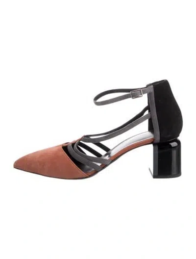 Pre-owned Pierre Hardy Suede Colorblock Pattern D'orsay Pumps In Multi