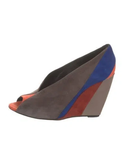Pre-owned Pierre Hardy Suede Colorblock Pattern Pumps