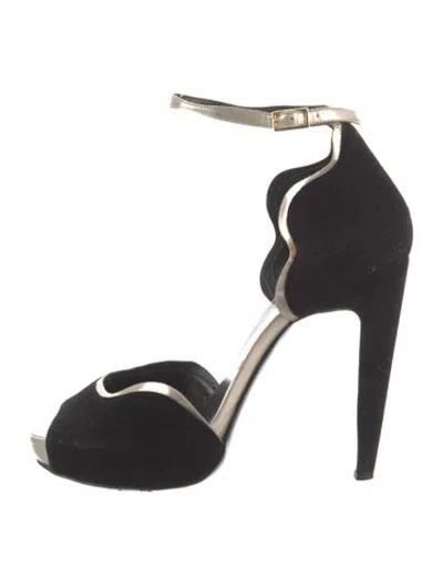 Pre-owned Pierre Hardy Suede Colorblock Pattern Sandals In Multi