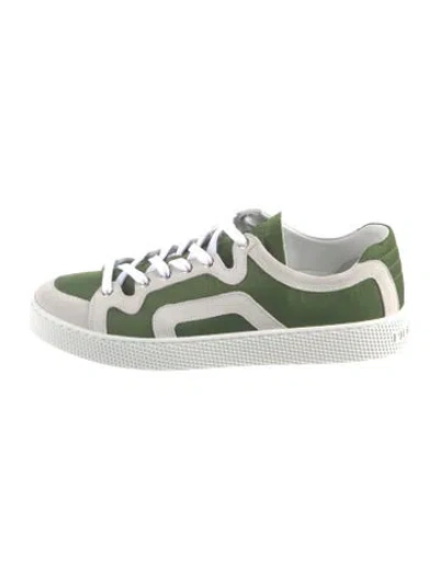 Pre-owned Pierre Hardy Suede Colorblock Pattern Sneakers In Green