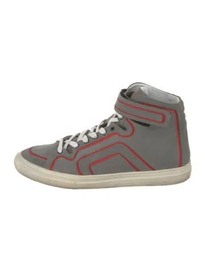 Pre-owned Pierre Hardy Suede Colorblock Pattern Sneakers In Grey/red