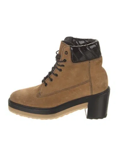 Pre-owned Pierre Hardy Suede Combat Boots In Neutrals