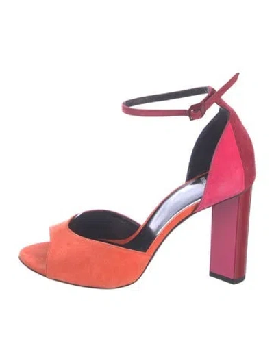 Pre-owned Pierre Hardy Suede Cutout Accent Sandals In Orange