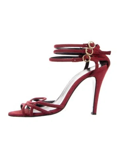 Pre-owned Pierre Hardy Suede Cutout Accent Sandals In Red