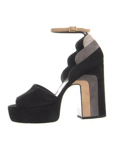 Pre-owned Pierre Hardy Suede D'orsay Pumps In Black