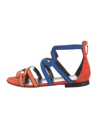 Pre-owned Pierre Hardy Suede Flats In Orange