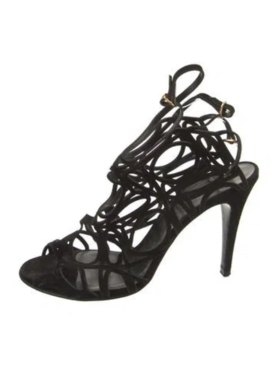 Pre-owned Pierre Hardy Suede Gladiator Sandals In Black