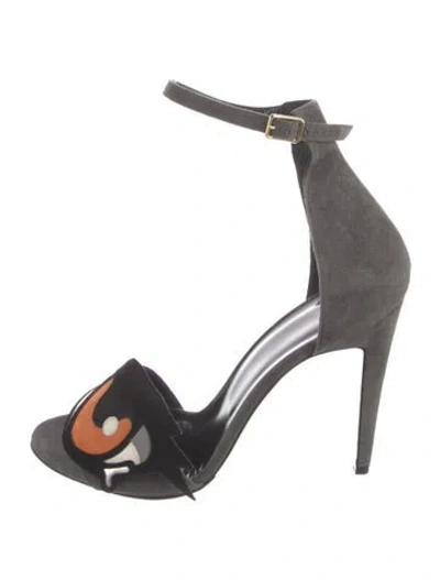 Pre-owned Pierre Hardy Suede Graphic Print Sandals In Gray
