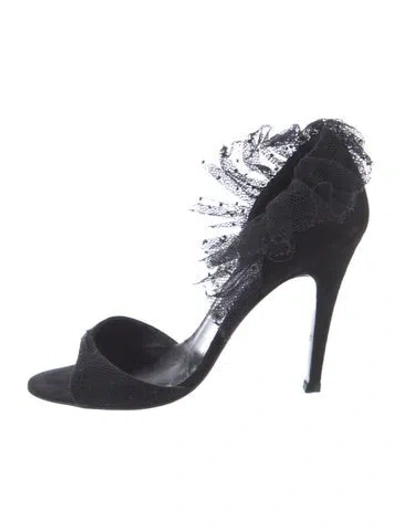 Pre-owned Pierre Hardy Suede Lace Pattern Pumps In Black