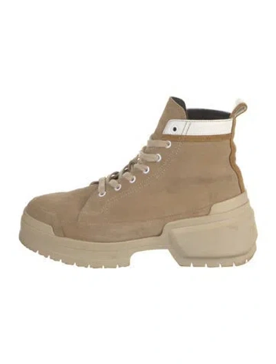 Pre-owned Pierre Hardy Suede Lace-up Boots In Neutral