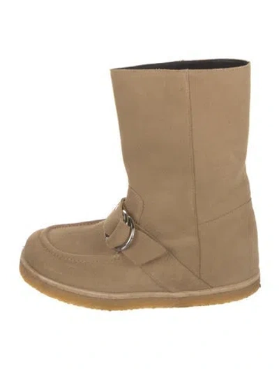 Pre-owned Pierre Hardy Suede Lace-up Boots In Neutral
