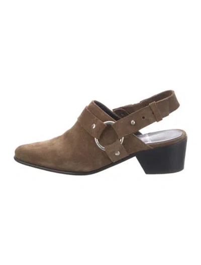 Pre-owned Pierre Hardy Suede Mules In Brown
