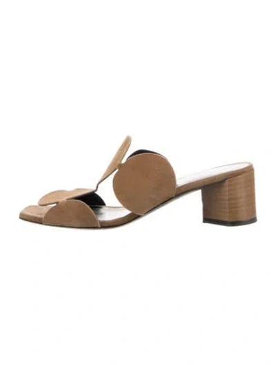 Pre-owned Pierre Hardy Suede Slides In Brown