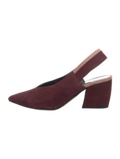 Pre-owned Pierre Hardy Suede Slingback Pumps In Burgundy