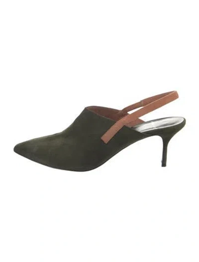 Pre-owned Pierre Hardy Suede Slingback Pumps In Green