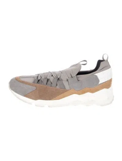 Pre-owned Pierre Hardy Suede Sneakers In Grey