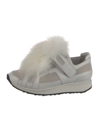 Pre-owned Pierre Hardy Suede Sneakers In White