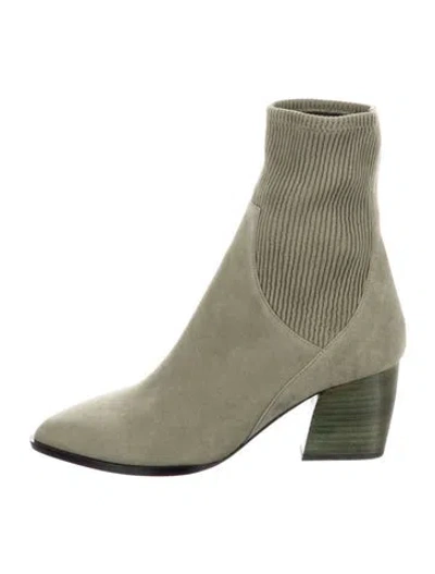 Pre-owned Pierre Hardy Suede Sock Boots In Green