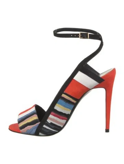 Pre-owned Pierre Hardy Suede Striped Pumps W/ Tags In Red