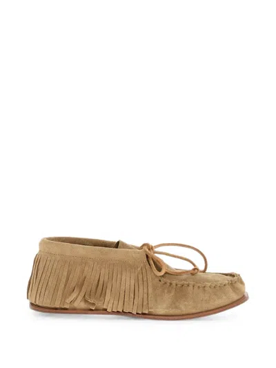Pierre Hardy Tahoe Fringed Suede Loafers In Brown