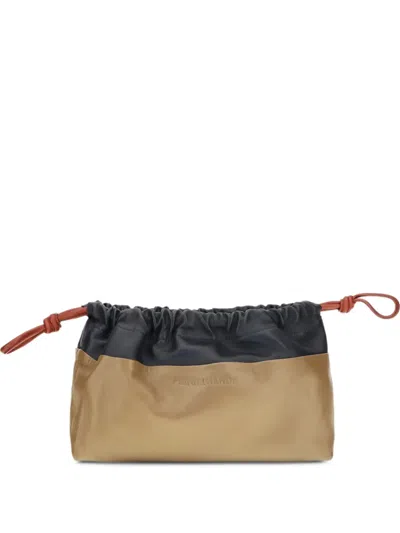 Pierre Hardy Twin Drawstring Clutch Bag In Brown