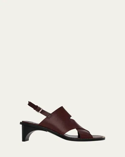 Pierre Hardy Vedra Leather Crisscross Slingback Sandals In Burgundy
