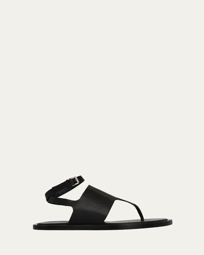 Pierre Hardy Vedra Leather Thong Ankle-strap Sandals In Black