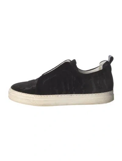 Pre-owned Pierre Hardy Velvet Sneakers In Black