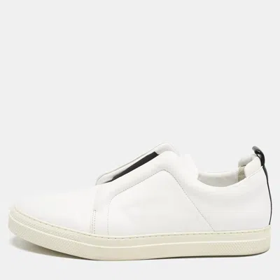 Pre-owned Pierre Hardy White Leather Lace Up Sneakers Size 43